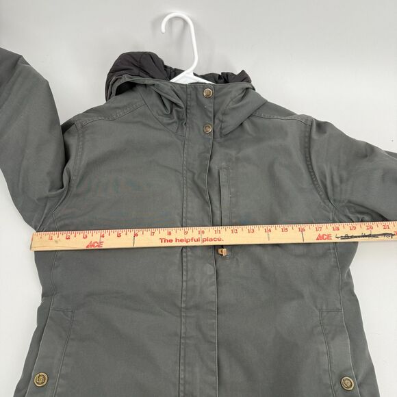 Fjallraven Kiruna Padded Parka Gray G-1000 Hooded Insulated Coat Womens M - Picture 11 of 16